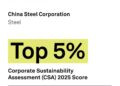 中鋼　榮獲《2026年標普全球永續年鑑》Top 5%殊榮