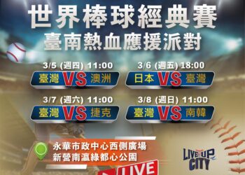 臺南轉播應援2026 WBC世界棒球經典賽 邀請市民為臺灣加油