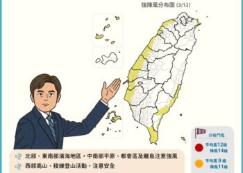 注意風很大！ 15縣市亮強風特報「黃色燈號」颳8級陣風