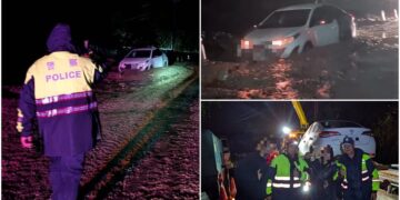 影音/來台觀光 以色列夫婦夜困坍方路段 三星警助脫困