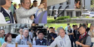 關心地方防汛與交通建設 陳金德視察七賢抽水站與台2庚延伸線