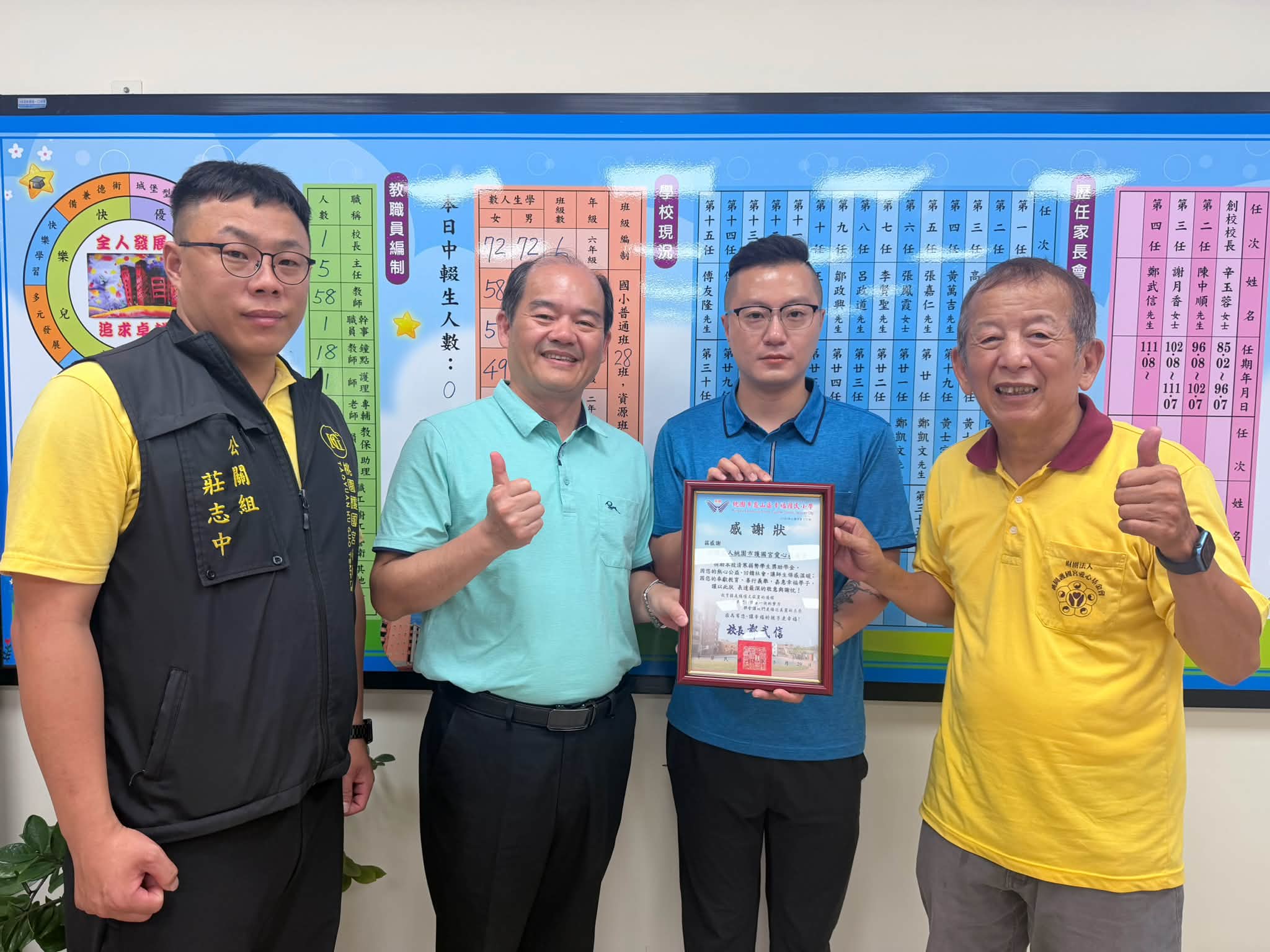 副會長陳昱銘牽線 ! 護國宮愛心基金會捐助幸福國小弱勢獎助學金