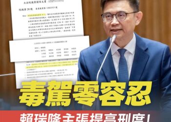 嚴懲毒駕!賴瑞隆提修法「毒、酒駕致死」最重可處無期徒刑、罰3000萬