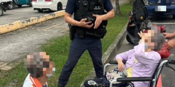 【機敏、即助、暖護】三民一分局雄警憑藉愛心手鍊，護衛《美都路中都濕地》迷途翁嫗平安返家