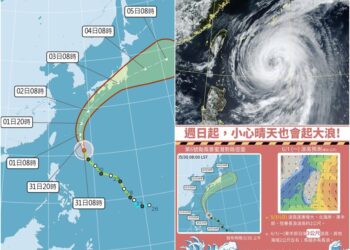 影音/0531薔蜜增強變中颱 長浪及浪高影嚮至0603