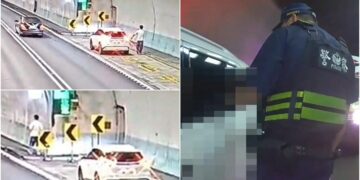 影音/男子情緒不穩闖雪隧廊道 害外側車道封閉警開罰