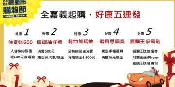 2026嘉義市購物節7月開跑 登錄發票抽百萬現金、139萬汽車大獎