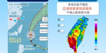 影音/0625米克拉北移 鋒面接近及西南風增強 多處地方豪雨特報