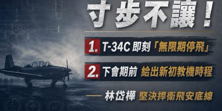 立委林岱樺痛心: 【沒有安全，就沒有訓練！T-34C教練機即刻無限期停飛！】