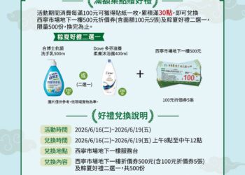 「西寧慶端午 粽夏購好物」西寧市場地下一樓生鮮消費回饋加菜金 限時限量快閃四天