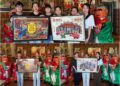 深度體驗台灣宗教文化 南開科大南向專班學生製作種子畫與大餅向神明祝壽