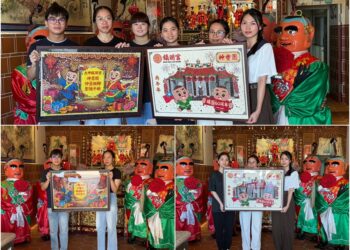 深度體驗台灣宗教文化 南開科大南向專班學生製作種子畫與大餅向神明祝壽