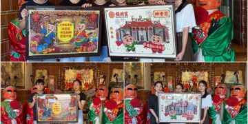 深度體驗台灣宗教文化 南開科大南向專班學生製作種子畫與大餅向神明祝壽