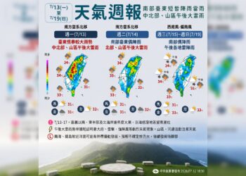 一圖看一周天氣 水氣仍多防範午後大雷雨 關島附近熱帶擾動發展中