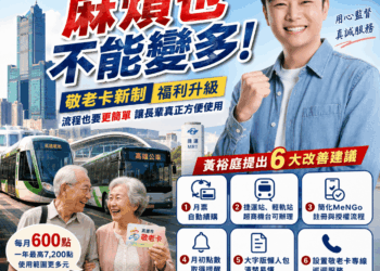 卡新制惹民怨 新興苓雅前金議員參選人黃裕庭:點數提高也要讓長輩用得順