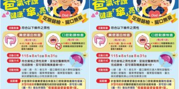 守護45-74歲宜蘭縣民健康　8/1-31完成檢查即送精美直傘