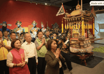 屏縣王船文化館《天寶》特展揭幕　頂中街百年神轎首度入館展出