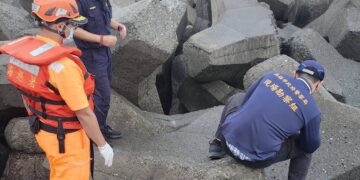 第11岸巡隊彌陀安檢所執行例行勤務　發現漯底海堤附近有人頭骨