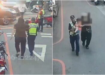 影音/男童受傷 羅警急送消防隊即時就醫