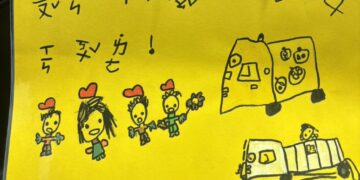 玉里鎮垃圾收運服務升級 幼兒園孩子手繪感謝卡致意
