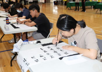墨香融入法治觀念！南投縣第二屆「法治之美、書韻之心」書法比賽現場揮毫競逐