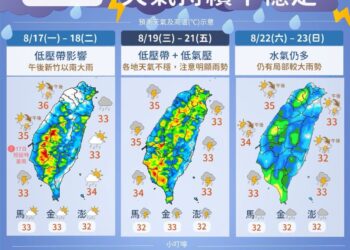 一圖看一周天氣 低壓帶接力影響 各地天氣不穩、留意新系統生成