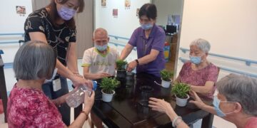 巧手植綠療癒身心 榮家長輩DIY羅漢松水耕盆栽樂享園藝時光