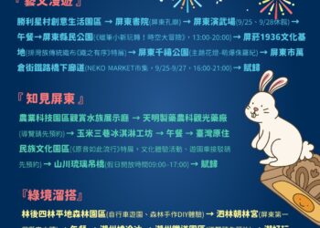 中秋教師連假邀旅客慢遊屏東 生態走讀、藝文漫步感受在地風貌