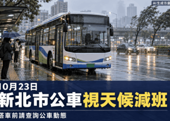 薔琵颱風來襲新北市公車23日將視實際天候與風力狀況減班行駛