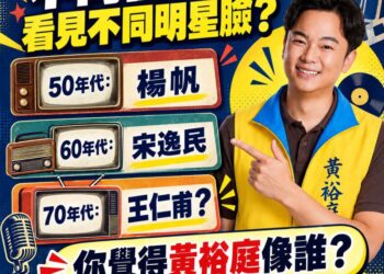 從楊帆、宋逸民到王仁甫?高雄第八選區議員候選人黃裕庭「跨世代明星臉」成選戰趣味話題