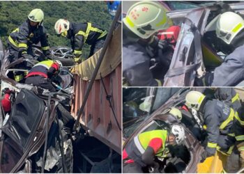 影音/5車連環撞釀多傷 1小車慘遭2大車夾擊1人無生命徵象