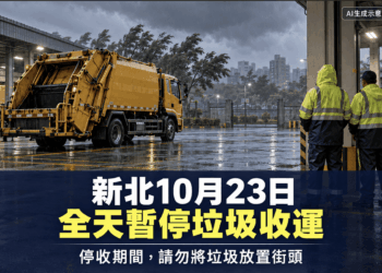因應薔琵颱風來襲 新北市環保局宣布10月23日全市全天暫停垃圾收運